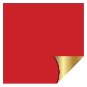 POLI METALIZADO 40mc DUPLA FACE LISO 69cm x 69cm Pacote 25 Folhas VERMELHO / OURO