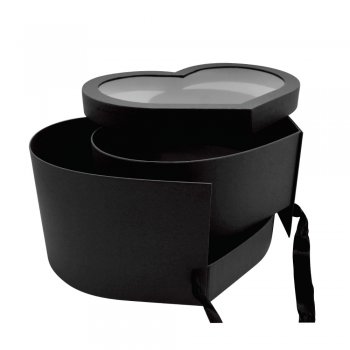 CAIXA FLOR UNIQUE ARTICULADA CORAÇÃO 1 PEÇA PRETO