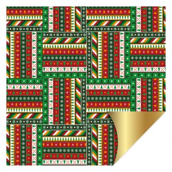 POLI PEROLIZADO DUPLA FACE NATAL VINTAGE 69cm x 69cm Pacote 25 Folhas .