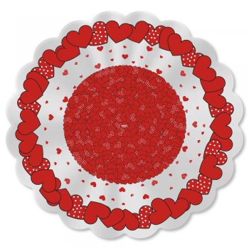 POLI REDONDO CUORE Ø 48cm Pacote 50 Folhas VERMELHO