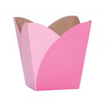 CACHEPOT PAPER DUO BICOLOR Pote 15 (16cm x 17cm x 11cm) Pacote 10 Peças GÉRBERA / ROSA