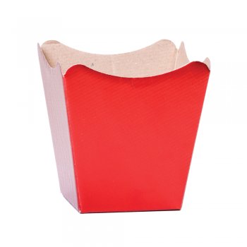 CACHEPOT PAPER METAL GOFRADO LISO Pote 15 (16cm x 17cm x 11cm) Pacote 10 Peças VERMELHO