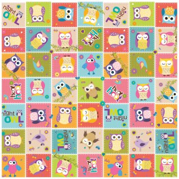 PAPEL DE PRESENTE DECORADO CORUJA 70cm x 100cm Pacote 20 Folhas