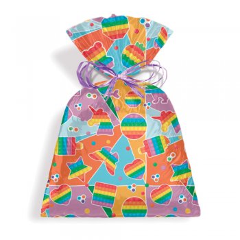 SACO PEROLIZADO PRESENTE POP IT 20cm x 29cm Pacote 50 Peças .