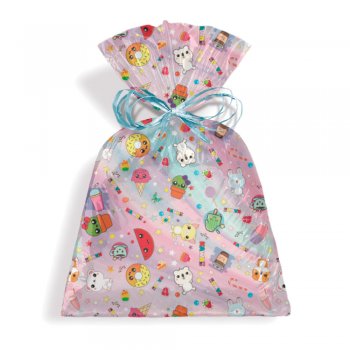 SACO PEROLIZADO PRESENTE KAWAII 45cm x 59cm Pacote 50 Peças .