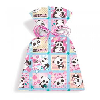 SACO PEROLIZADO PRESENTE PANDA 30cm x 45cm Pacote 50 Peças .