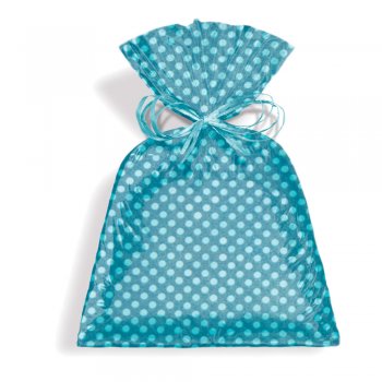 SACO METALIZADO PRESENTE MULTI POÁ 25cm x 35cm Pacote 50 Peças AZUL