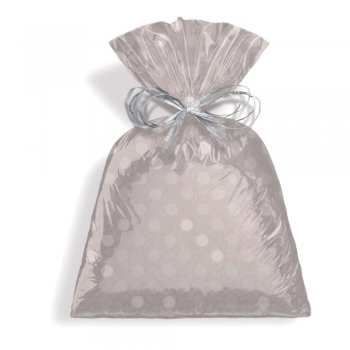 SACO METALIZADO PRESENTE MULTI POÁ 20cm x 29cm Pacote 50 Peças BRANCO