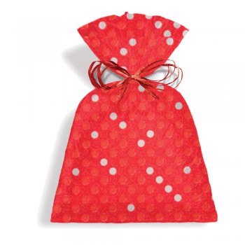 SACO METALIZADO PRESENTE MULTI POÁ 30cm x 45cm Pacote 50 Peças VERMELHO