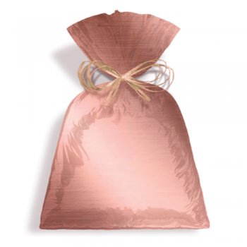 SACO METALIZADO PRESENTE LISO 20cm x 29cm Pacote 50 Peças ROSE GOLD