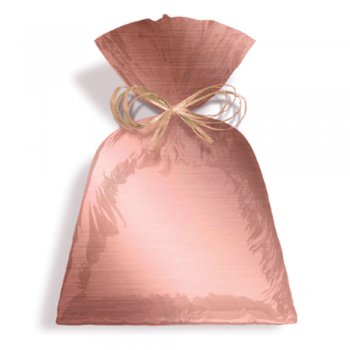 SACO METALIZADO PRESENTE LISO 25cm x 35cm Pacote 50 Peças ROSE GOLD
