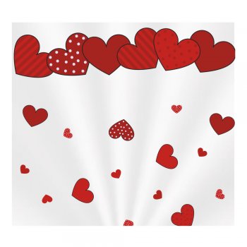 SACO TRANSPARENTE CESTA CUORE 45cm x 59cm Pacote 50 Peças VERMELHO