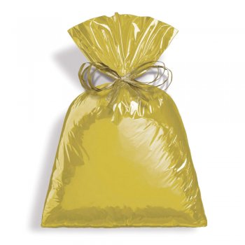 SACO METALIZADO PRESENTE LISO 25cm x 35cm Pacote 50 Peças OURO