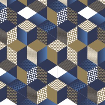 PAPEL DE PRESENTE DECORADO CUBOS 70cm x 100cm Pacote 20 Folhas