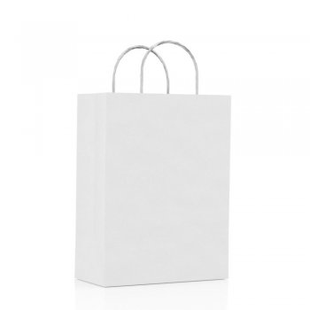 SACOLA KRAFT LISA . 17,5cm x 8,5cm x 33cm Pacote 10 Peças BRANCA
