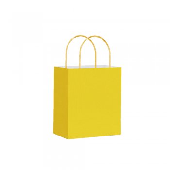SACOLA KRAFT LISA . 17,5 X 8,5 X 21,5CM 10 PEÇAS AMARELA