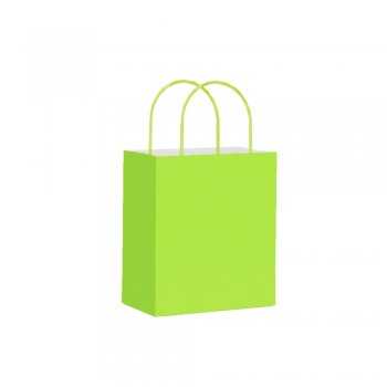 SACOLA KRAFT LISA . 17,5 X 8,5 X 21,5CM 10 PEÇAS VERDE LIMÃO