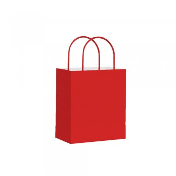 SACOLA KRAFT LISA . 17,5 X 8,5 X 21,5CM 10 PEÇAS VERMELHA