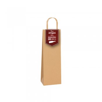SACOLA KRAFT COM FECHAMENTO . 13,5 X 8 X 39CM MODELO 2 10UN .