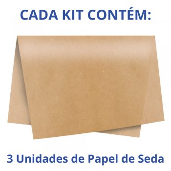 AUTOSSERVIÇO KIT PAPEL DE SEDA LISO 50cm x 70cm Conjunto 3 Folhas KRAFT