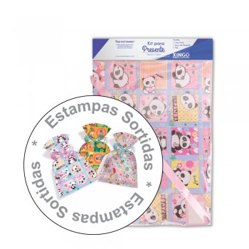 AUTOSSERVIÇO KIT SACO PRESENTE INFANTIL 20cm x 29cm Conjunto 3 Peças .