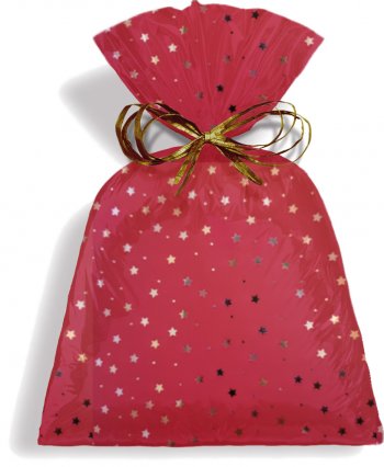 SACO METALIZADO PRESENTE CONSTELAÇÃO 15cm x 45cm Pacote 50 Peças .