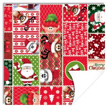 PAPEL KRAFT DECORADO NATAL DIVERTIDO 70cm x 69cm Pacote 25 Folhas .