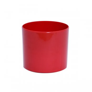 CACHEPOT ACRÍLICO CILINDRO . Pote 15 (15,5cm x 14cm) 1 Peça VERMELHO