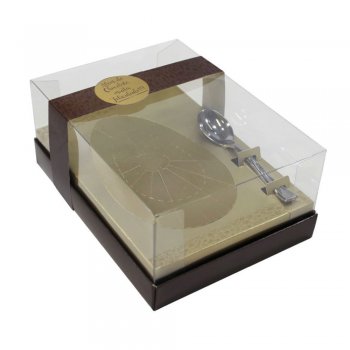 CAIXA OVO COLHER DESMONTADA . 5 PEÇAS 350g MARROM / OURO