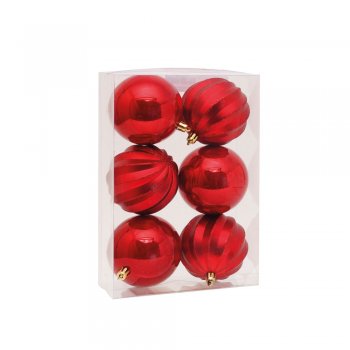 BOLA GOMOS LISA . 8CM  JG C/6 PC 1205658 VERMELHA