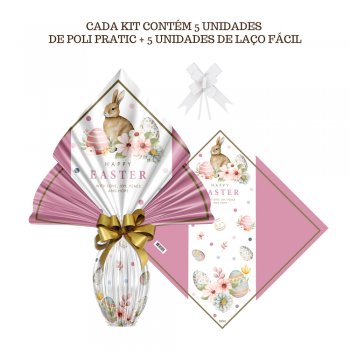 AUTOSSERVIÇO KIT PRATIC PÁSCOA HOPE 24cm x 24cm Conjunto 5 Peças .