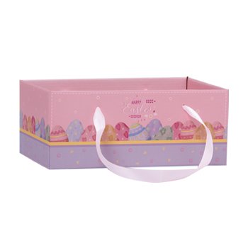 CACHEPOT PAPER RETANGULAR COM ALÇA PÁSCOA DOCE 24cm x 15cm x 10cm Pacote 5 Peças .
