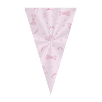 CONE FESTA DECORADO CANDY 18cm x 30cm Pacote 50 Peças ROSA QUARTZ