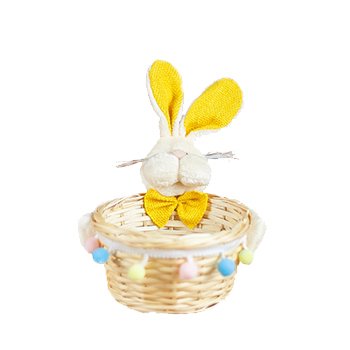 CESTA COELHO . CP022P 17CM 01 PEÇA AMARELA
