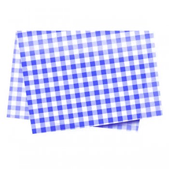 PAPEL DE SEDA DECORADO XADREZ 50cm x 70cm Pacote 50 Folhas AZUL ESCURO