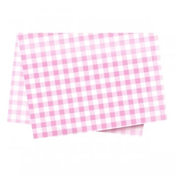 PAPEL DE SEDA DECORADO XADREZ 50cm x 70cm Pacote 50 Folhas ROSA