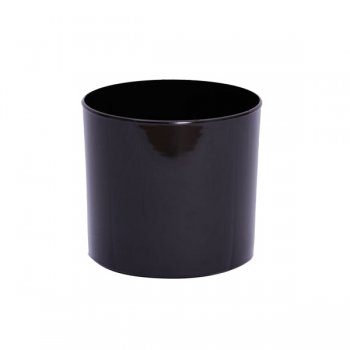 CACHEPOT ACRÍLICO CILINDRO . Pote 15 (15,5cm x 14cm) 1 Peça PRETO