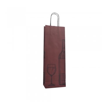 SACOLA KRAFT VINHO . 13,5 X 8 X 39CM 10 PEÇAS BORDON