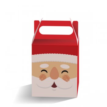 CAIXA PANETONE . PAPAI NOEL 18X18X18CM 05 PEÇAS .