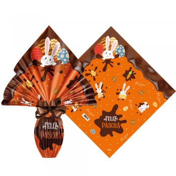 POLI METALIZADO PRATIC CHOCOLATIER 24cm x 24cm Pacote 25 Peças LARANJA