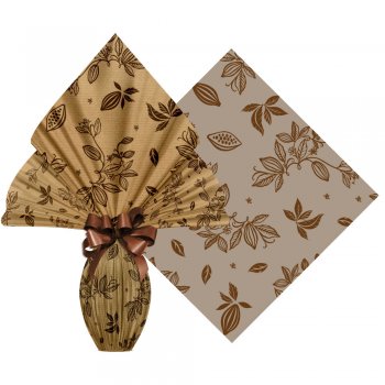 PAPEL KRAFT DECORADO CACAU 70cm x 69cm Pacote 25 Folhas .