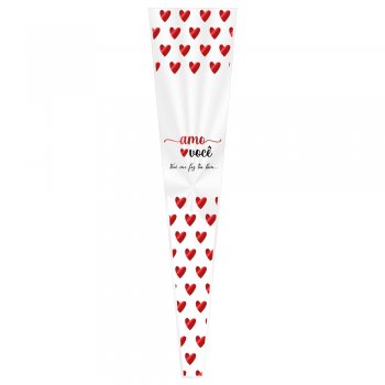 BOTAO CONE AMO VOCE 12cm X 3cm X 50cm 100un