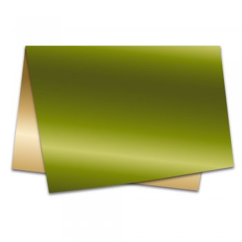 POLI METALIZADO 40mc DUPLA FACE LISO 49cm x 69cm Pacote 40 Folhas VERDE / OURO