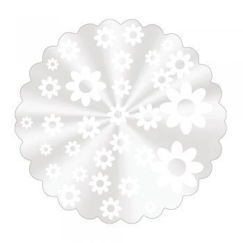 FUNDO PARA DOCE DECORADO FLOR MINI Ø 7cm Pacote 100 Folhas BRANCO