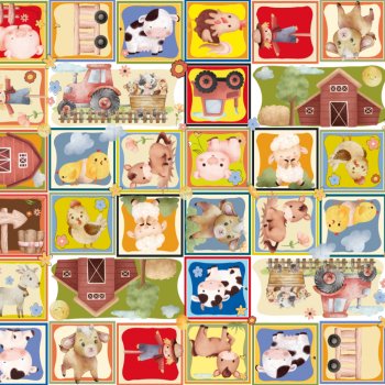 PAPEL DE PRESENTE DECORADO BABY FARM 70cm x 100cm Pacote 20 Folhas