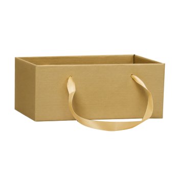 CACHEPOT PAPER RETANGULAR COM ALÇA LISO 24cm x 15cm x 10cm Pacote 5 Peças OURO