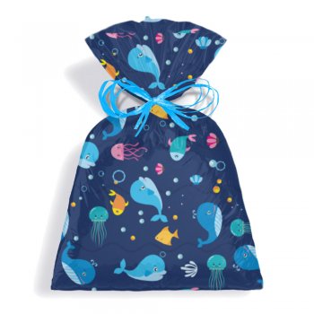 SACO PEROLIZADO PRESENTE OCEANO 60cm x 89cm Pacote 50 Peças .