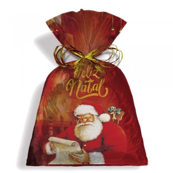 SACO PEROLIZADO PRESENTE NATAL NOEL 30cm x 45cm Pacote 50 Peças .