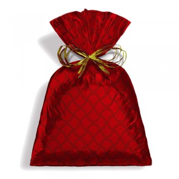 SACO METALIZADO PRESENTE WAVE 45cm x 59cm Pacote 50 Peças VERMELHO