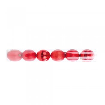 BOLA TUBO BRILH/FOSCO/GLITTER . 8cm (BOLS TUBS) JG C/6 PC 1026475 VERMELHA